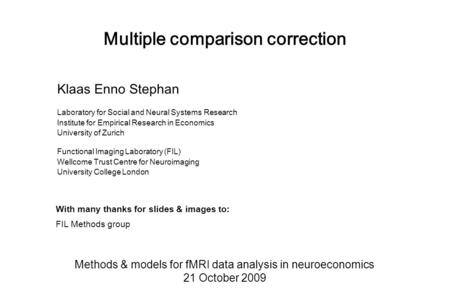 Multiple comparison correction