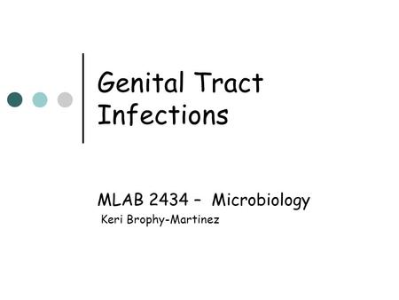 Genital Tract Infections