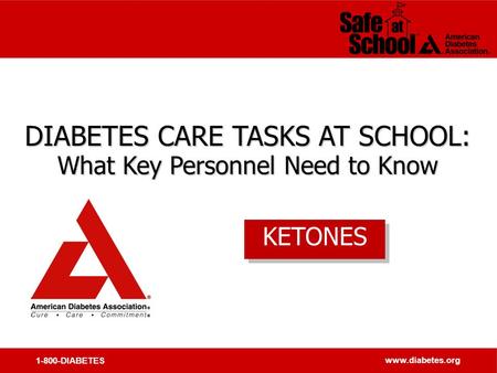 1-800-DIABETES www.diabetes.org DIABETES CARE TASKS AT SCHOOL: What Key Personnel Need to Know DIABETES CARE TASKS AT SCHOOL: What Key Personnel Need to.