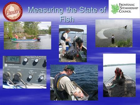 Measuring the State of Fish.  There are many human stressors that impact a fish community and specific fish species such as: fishing, habitat loss, invasive.