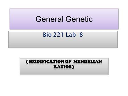 ( Modification of Mendelian ratios )