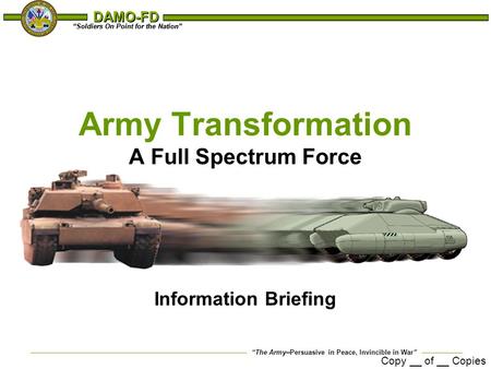 Army Transformation A Full Spectrum Force