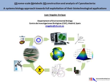 GEnome-scale Metabolic REconstruction and analysis of Cyanobacteria: A systems biology approach towards full exploitation of their biotechnological applications.