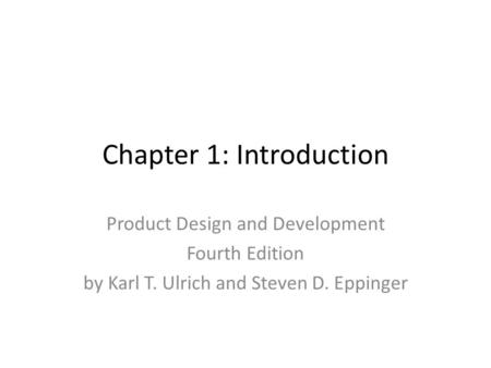 Chapter 1: Introduction