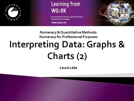 Numeracy & Quantitative Methods: Numeracy for Professional Purposes Laura Lake.