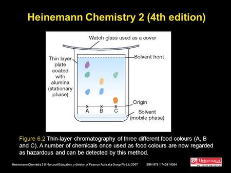 Heinemann Chemistry 2 (4th edition) ISBN 978 1 74081 6564Heinemann Chemistry 2 © Harcourt Education, a division of Pearson Australia Group Pty Ltd 2007.