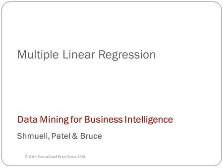 Multiple Linear Regression