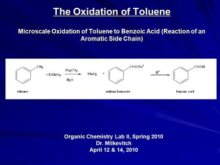 Organic Chemistry Lab II, Spring 2010