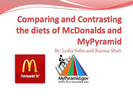 By: Lydia Sohn and Rianna Shah. Typical McDonalds Breakfast Big Breakfast with Hotcakes Hash Brown Hotcake syrup Minute Maid Orange Juice (medium) Total.