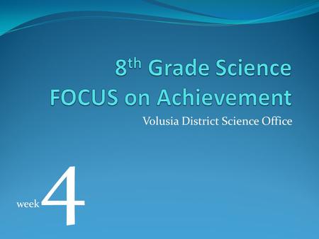 8th Grade Science FOCUS on Achievement