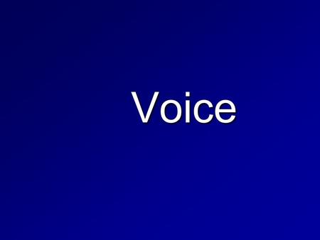 Voice. Breathe!!! Air must move for sound to be created. Use of diaphragm muscle. –Exhale and count to twenty while sustaining an even exhalation. –Repeat.