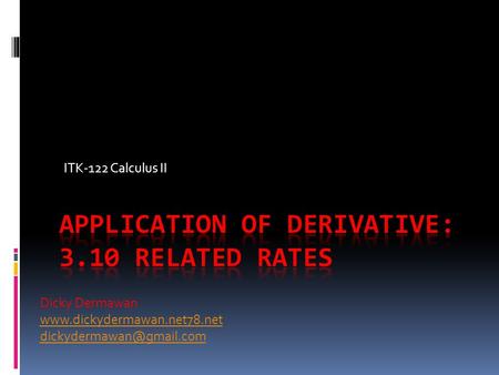 ITK-122 Calculus II Dicky Dermawan