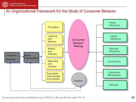 Consumer Attitudes and Behaviors (2008) (c) Stowe Shoemaker, Ph.D. An Organizational Framework for the Study of Consumer Behavior Consumer Research Market.