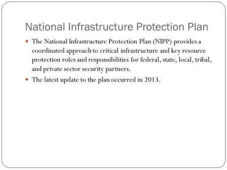 National Infrastructure Protection Plan