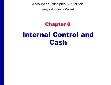 Internal Control and Cash