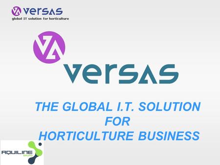 Global IT solution for horticulture THE GLOBAL I.T. SOLUTION FOR HORTICULTURE BUSINESS.