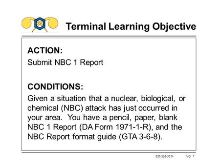 Terminal Learning Objective