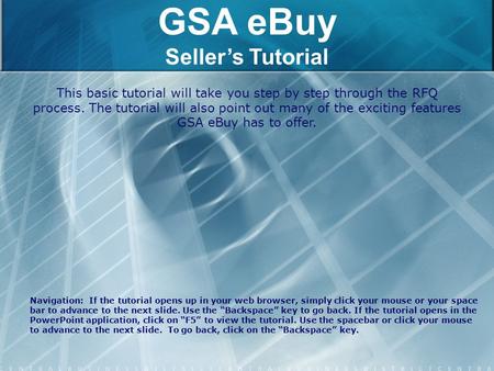 GSA eBuy Seller’s Tutorial