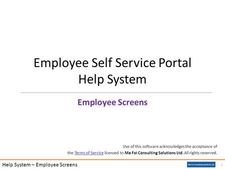 Use of this software acknowledges the acceptance of the Terms of Service licensed to Ma Foi Consulting Solutions Ltd. All rights reserved.Terms of Service.