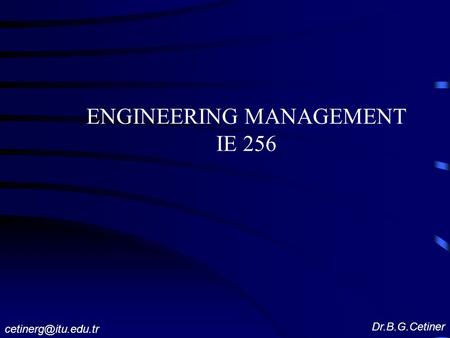 ENGINEERING MANAGEMENT