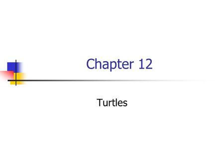 Chapter 12 Turtles.