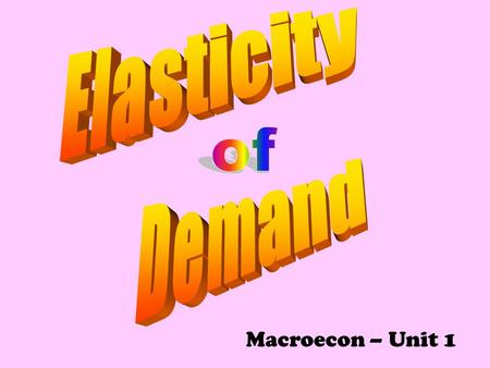 Macroecon – Unit 1. You have a group of average consumers. Let’s say they all have a favorite gum… which normally costs 50¢. Would most of these consumers.