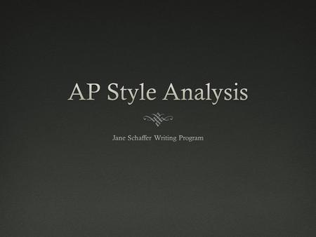 Overview of UnitOverview of Unit  You are starting a unit that will teach you how to analyze a writer’s style. There are 6 sections to study and 16 terms.