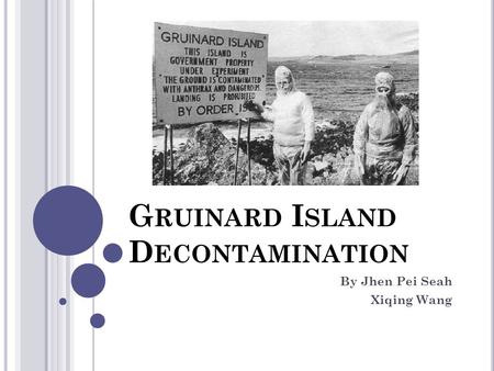 G RUINARD I SLAND D ECONTAMINATION By Jhen Pei Seah Xiqing Wang.