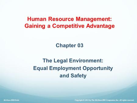 Human Resource Management: Gaining a Competitive Advantage