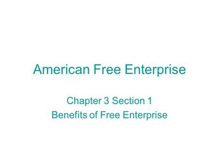 American Free Enterprise