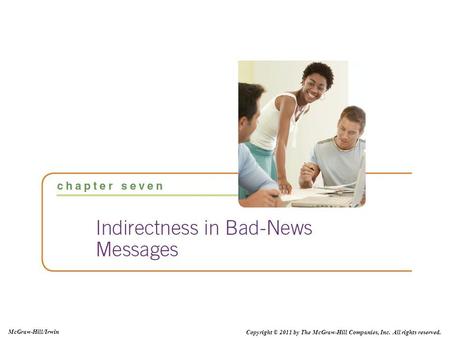 7-1 You can start out by talking about the many different situations in business that require the communicating of negative news. Have your students help.