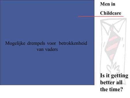 Mogelijke drempels voor betrokkenheid van vaders Men in Childcare Is it getting better all the time?