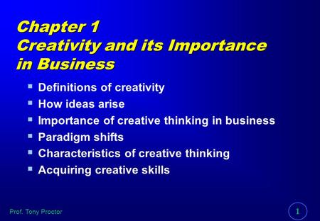 Chapter 1 Creativity and its Importance in Business