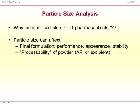 Particle Size Analysis