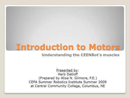 Introduction to Motors