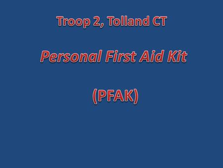 The Standard First Aid Kit. No fancy cases or bags, just a plain gallon size freezer bag. More than enough room, inexpensive, easy to replace and waterproof!