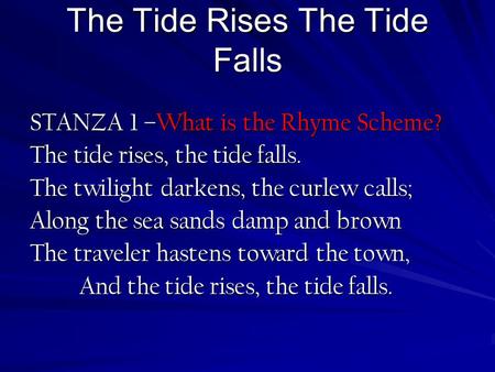 The Tide Rises The Tide Falls