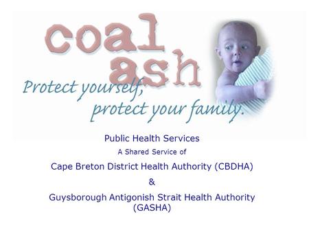 Public Health Services A Shared Service of Cape Breton District Health Authority (CBDHA) & Guysborough Antigonish Strait Health Authority (GASHA)