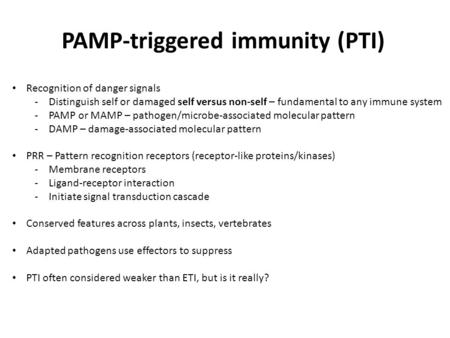 PAMP-triggered immunity (PTI)