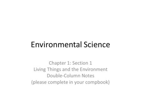 Environmental Science