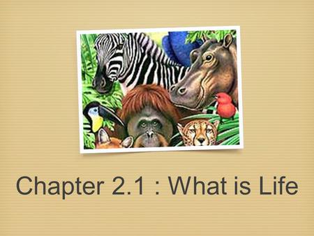 Chapter 2.1 : What is Life. Characteristics of Living Things (Things that all living organisms share) 1. Cellular Organization Cell: The basic unit of.