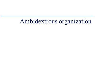 Ambidextrous organization Introduction u Guru Nagarajan –New Business Inv., Intel Corporation –Global MBA (09) »Kenan-Flagler Business School, UNC Chapel.