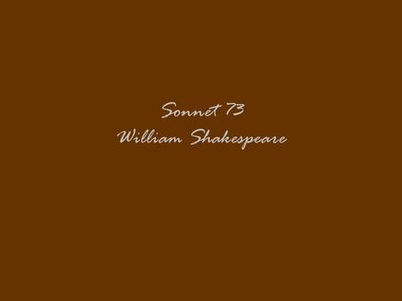 Sonnet 73 William Shakespeare