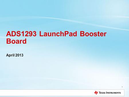 ADS1293 LaunchPad Booster Board