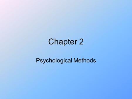 Psychological Methods