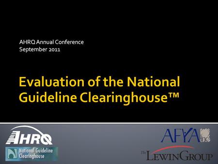 AHRQ Annual Conference September 2011. Thank-you to:  Survey respondents  Focus group participants  Key informants  AMIA and ACCP  AHRQ  Mary Nix.