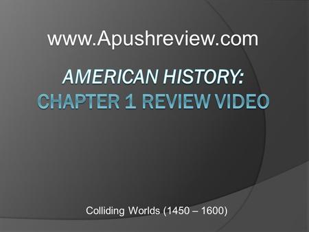 American History: Chapter 1 Review Video