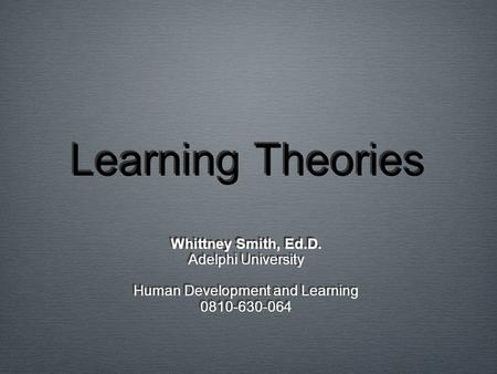 Human Development and Learning