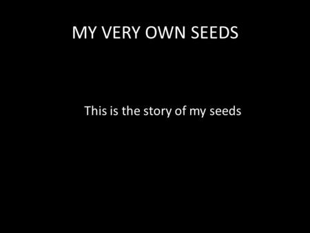 MY VERY OWN SEEDS This is the story of my seeds. DAY 1 25/10/12 As you can see on the first picture that I planted the bean in the cup and put a moist.