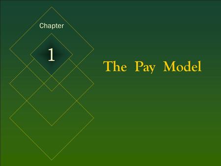 Chapter 1 The Pay Model.